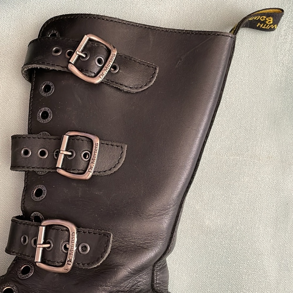 Dr. Martens Vintage 3A26 3 Strap 14 Eye Leather Boots Made In England UK 6 US 8 - Picture 6 of 15